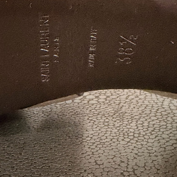 YSL Taupe Strappy Women's Heels - Picture 6 of 6